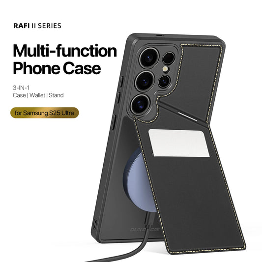 DUX DUCIS Magnetic Case For Samsung Galaxy S25 Ultra, Samsung S25 Edge, Samsung S25, S25 Plus Case Phone Stand Wallet 3in1