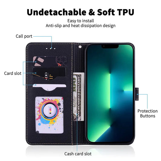 For Samsung Galaxy M55 Case Leather Wallet Flip Phone Case For Samsung M55 M156B Cover For Samsung Galaxy M55 5G Case Fundas